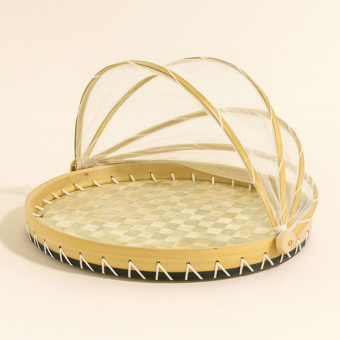 Plateau cloche en coquille de capiz verte ZINA