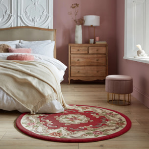 Tapis en laine rond AUBUSSON Rouge