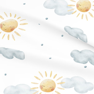 Cool Kids - Juego de Sábanas Estampadas - Infantil - Incluye 1 Funda de Almohada + 1 Sábana Bajera - 100% Algodón - Cuna/Maxicuna - Sun