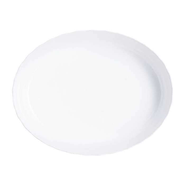 Plat à four ovale blanc 36X28cm Smart Cuisine Trianon 250°C  - Luminarc - Opale culinaire extra léger et résistant