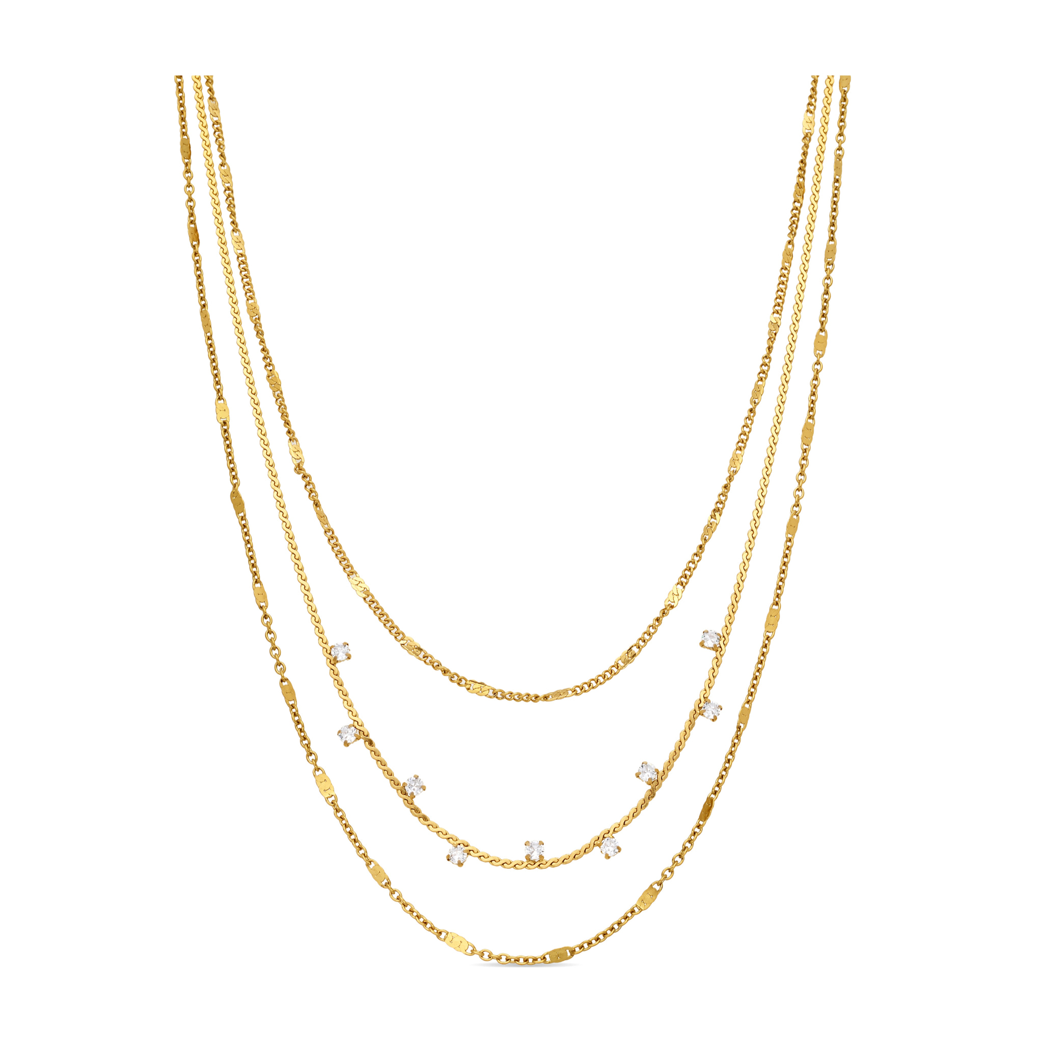 Collar acabado en oro amarillo de 18k