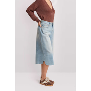 Kocca - Pantaloni in denim con fondo sagomato Donna, Tinta unita