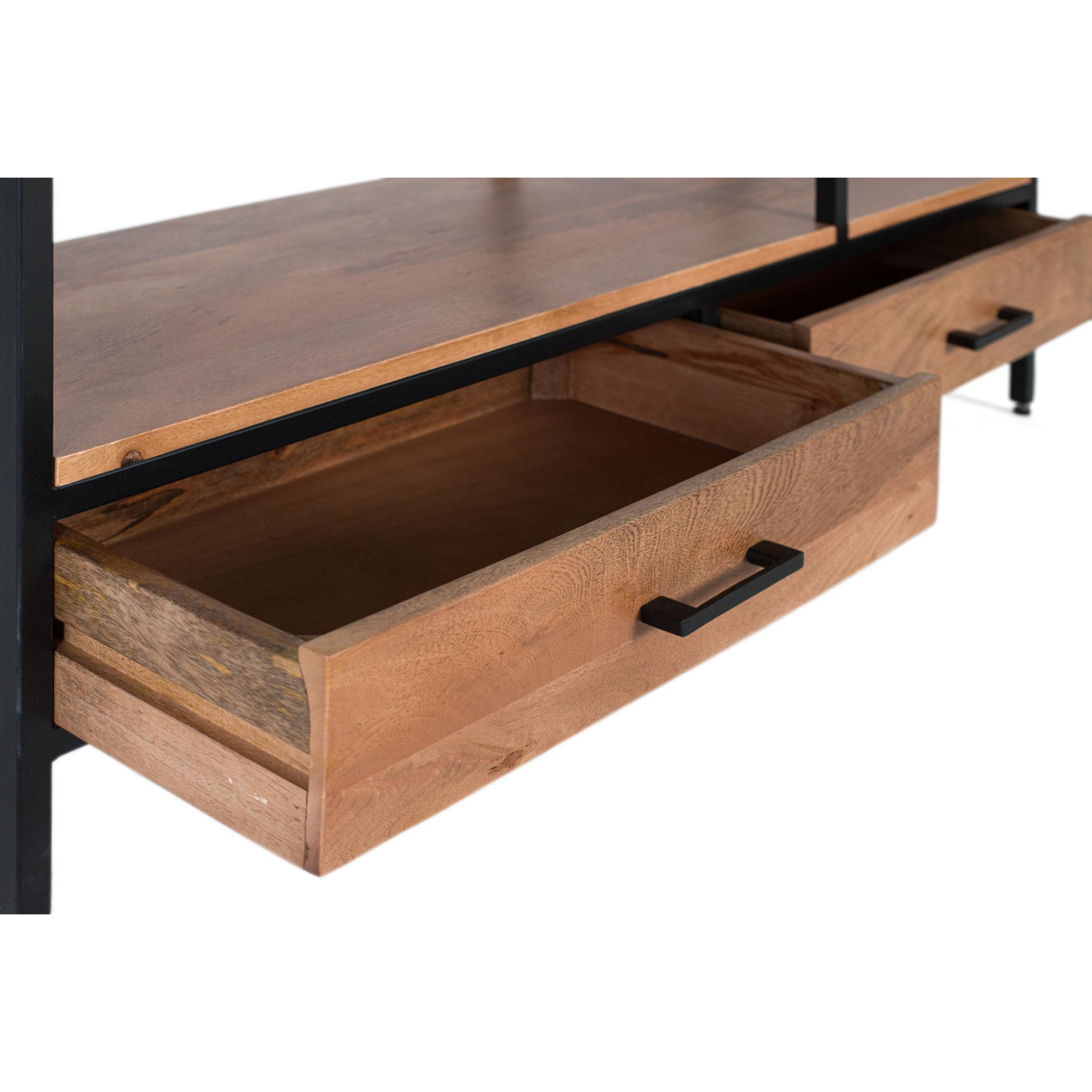 Librería de Madera de Mango 115 Cm Estilo Industrial Vintage