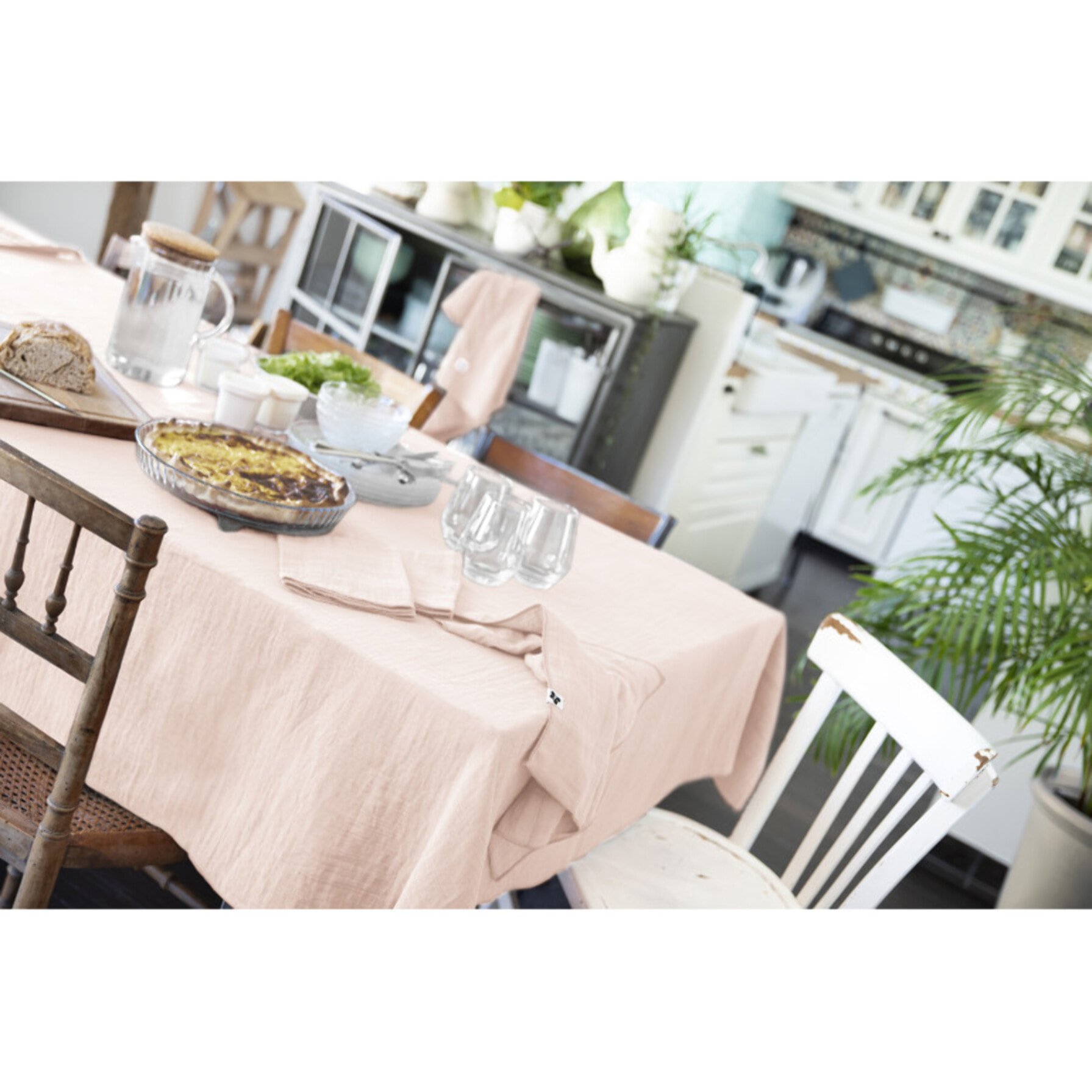 Lot de 3 serviettes 40x40 cm en gaze de coton - 10 coloris - GAIA