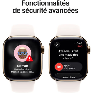 Montre connectée APPLE WATCH 42mm Tit Or / Rose Serie 11 S/M Cellular