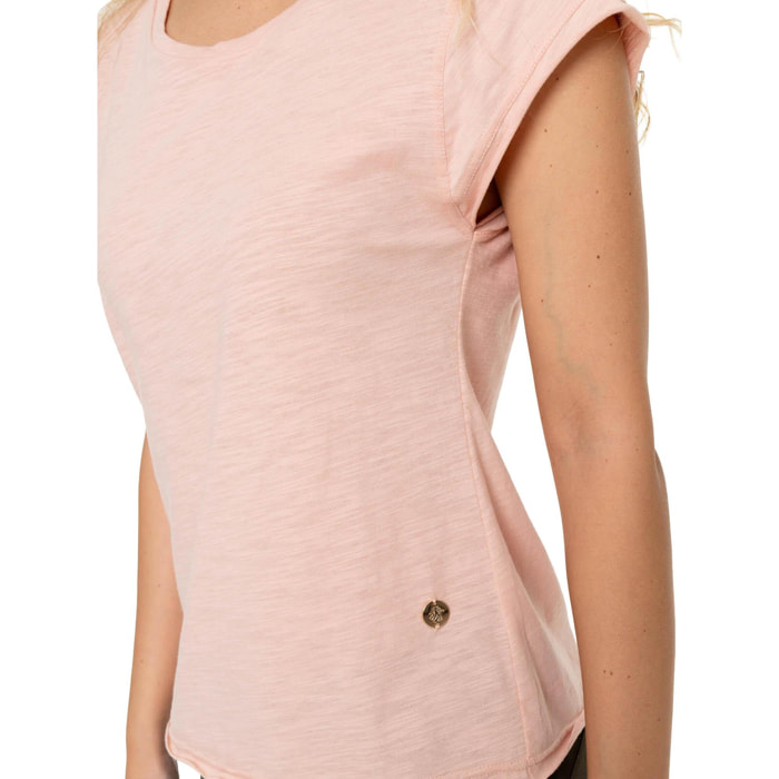 Camiseta de manga corta estilo safari urbano para mujer