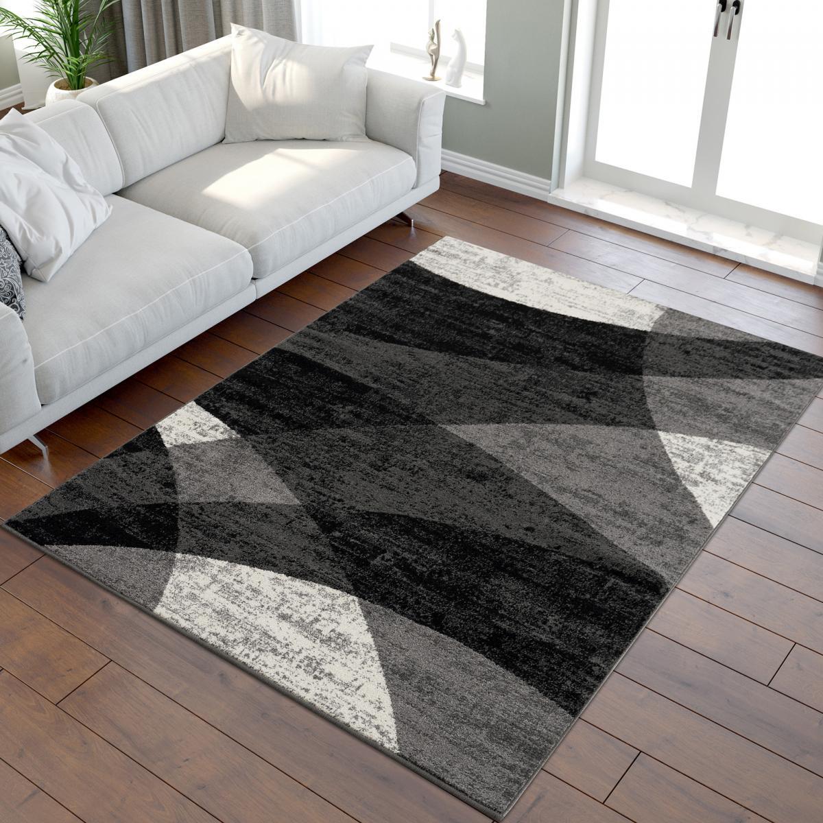 Tapis salon et chambre tissé motif géométrique VITE