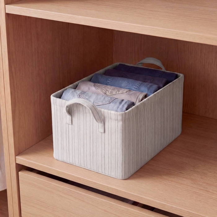 Panier de rangement Silnea rectangulaire 25,5x35cm beige