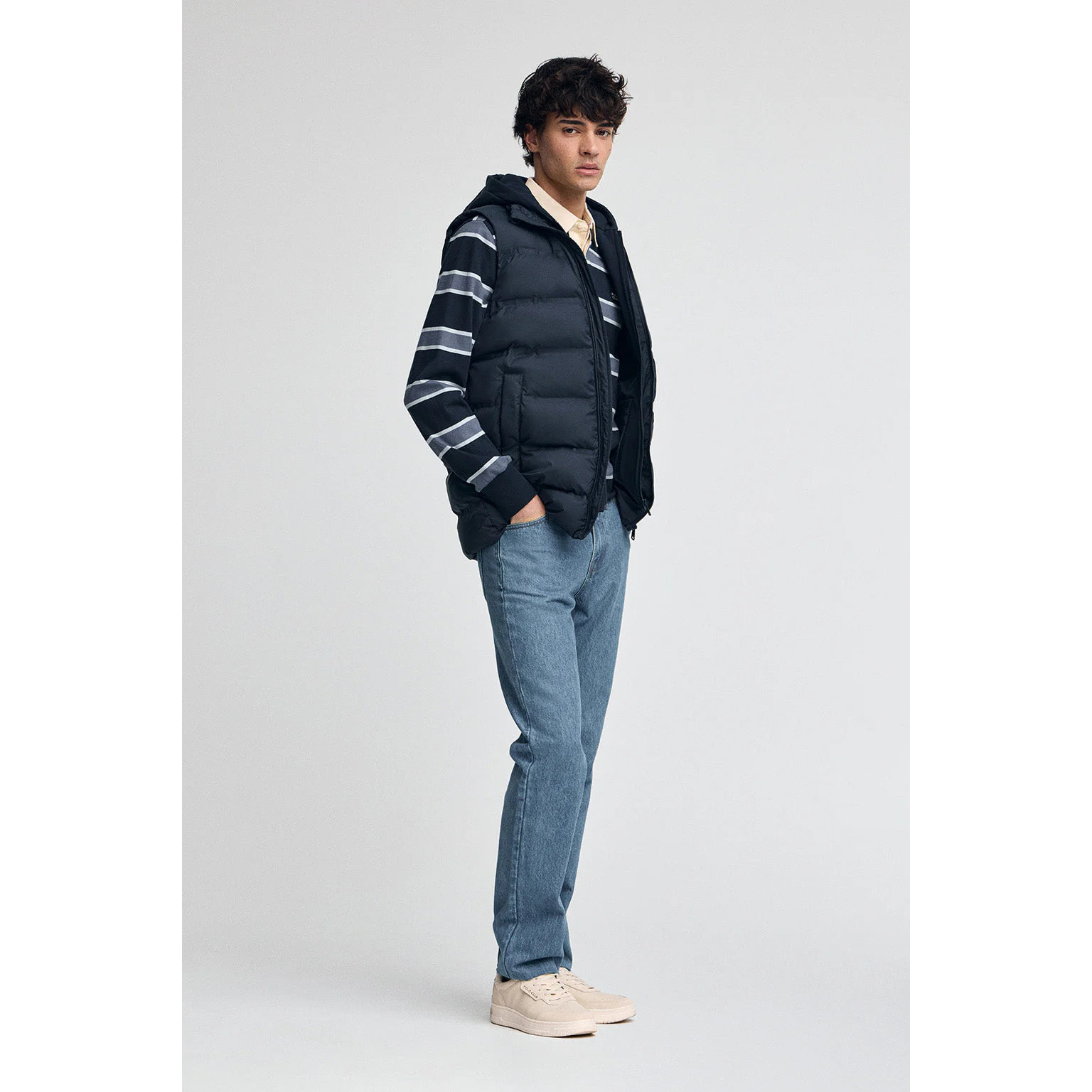 Gilet trapuntato blu marino con logo Polo Club