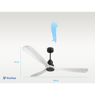 Ventilateur de plafond Réversible  Thermostat Wifi Moteur à courant continu Toits en pente Télécommande Hypersilence Mémoire Shopify Vendible (AUTOMATIQUE)