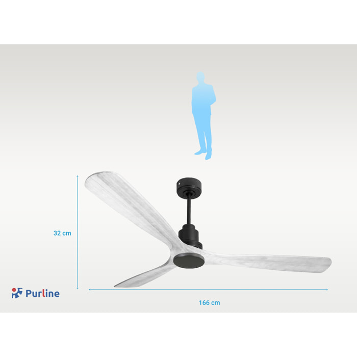 Ventilateur de plafond Réversible  Thermostat Wifi Moteur à courant continu Toits en pente Télécommande Hypersilence Mémoire Shopify Vendible (AUTOMATIQUE)
