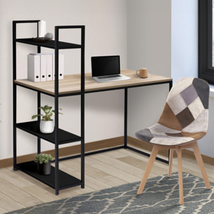 Bureau bibliothèque Manhattan en bois et métal