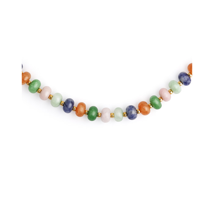 Collar Alpine Stones Acero Baño Oro