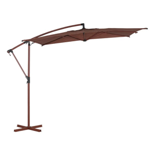 Parasol déporté carré Manoa 2,5x2,5m acajou