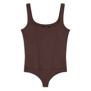 Body scollo quadrato in tessuto altamente traspirante