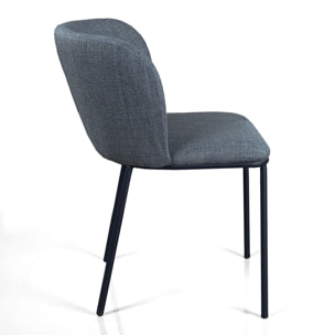 Lot de 4 chaises de salle à manger Tomasucci NENE', en tissu, gris, 60 × 56 × 76 cm