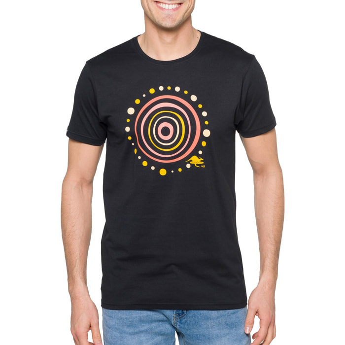 T-shirt in cotone 150 gr Aboriginal Hot Buttered Nero.