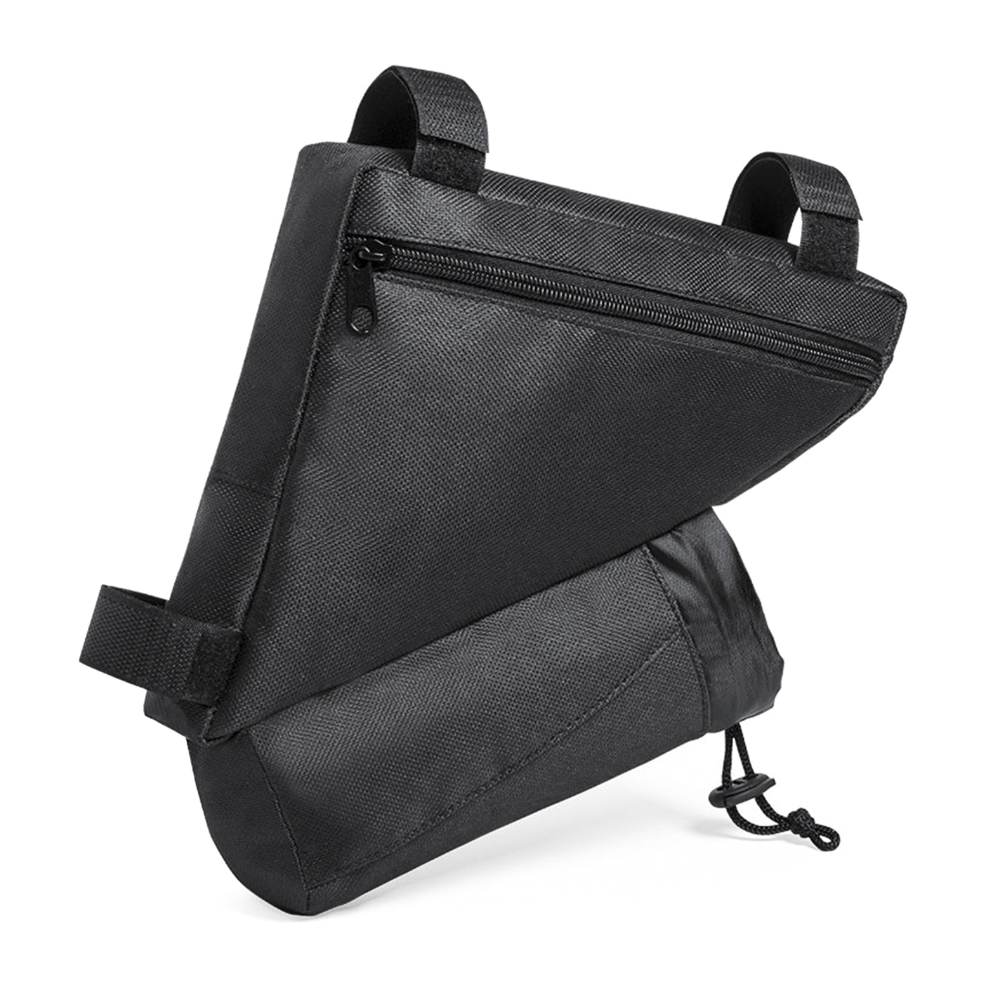 Leven borsa per bicicletta ad alta resistenza con zip e attacco universale al telaio tramite 3 strisce in velcro. Comparto per bottiglia.