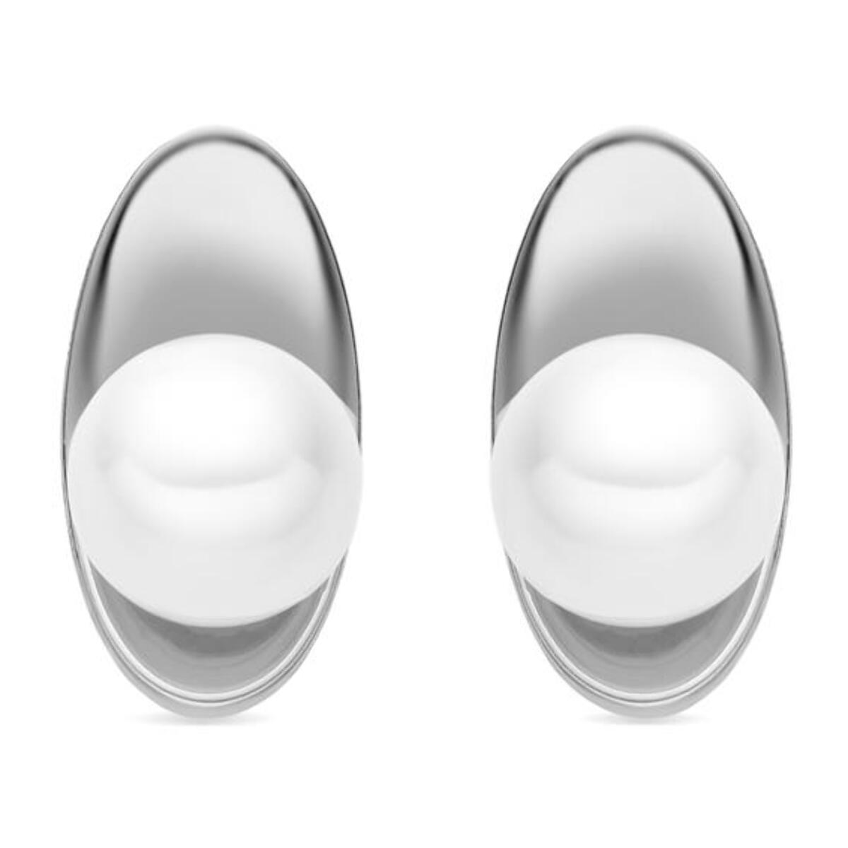 Pendientes con Perla Blanca acabado plata