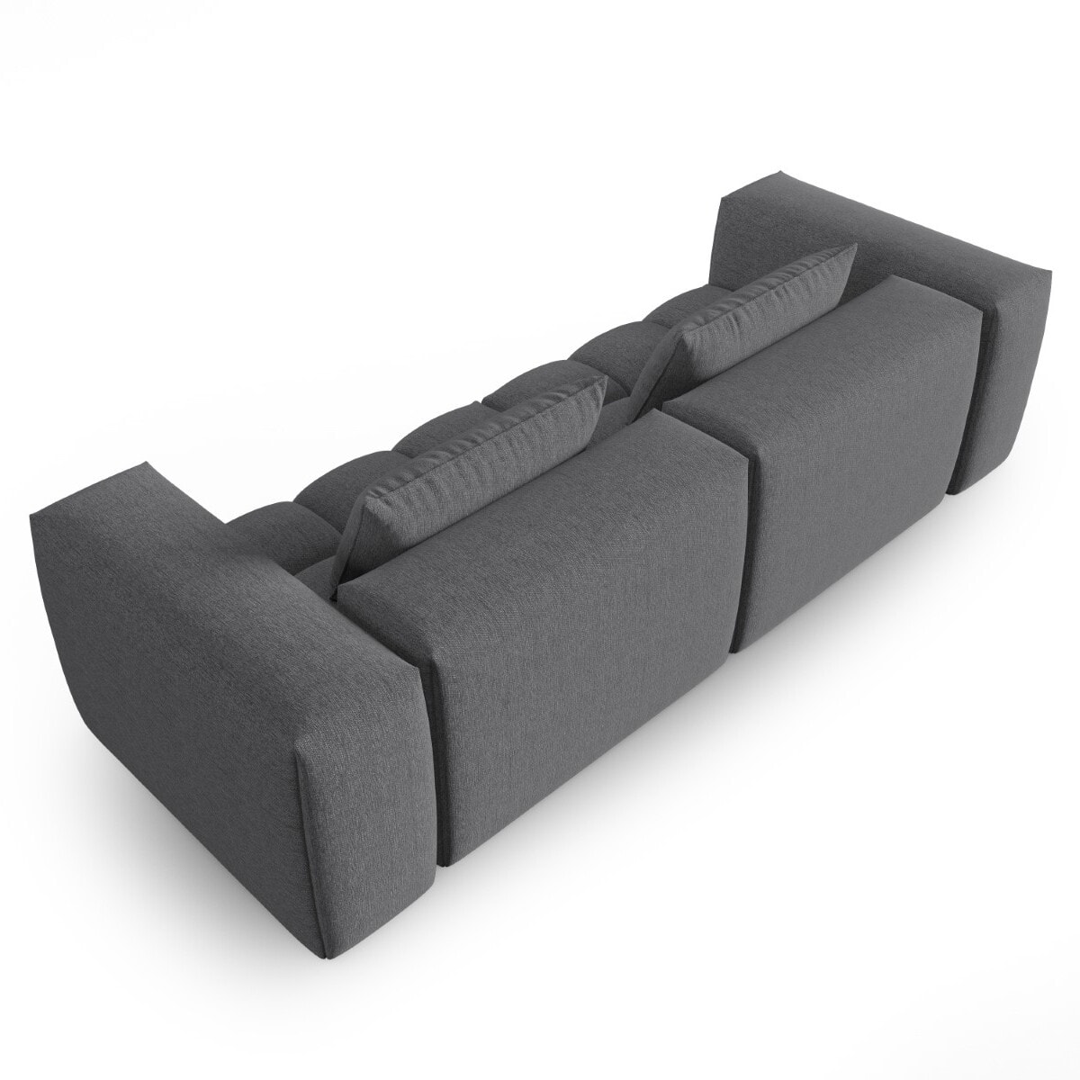 Canapé modulable "Lorella" 3 places en tissu structurel gris