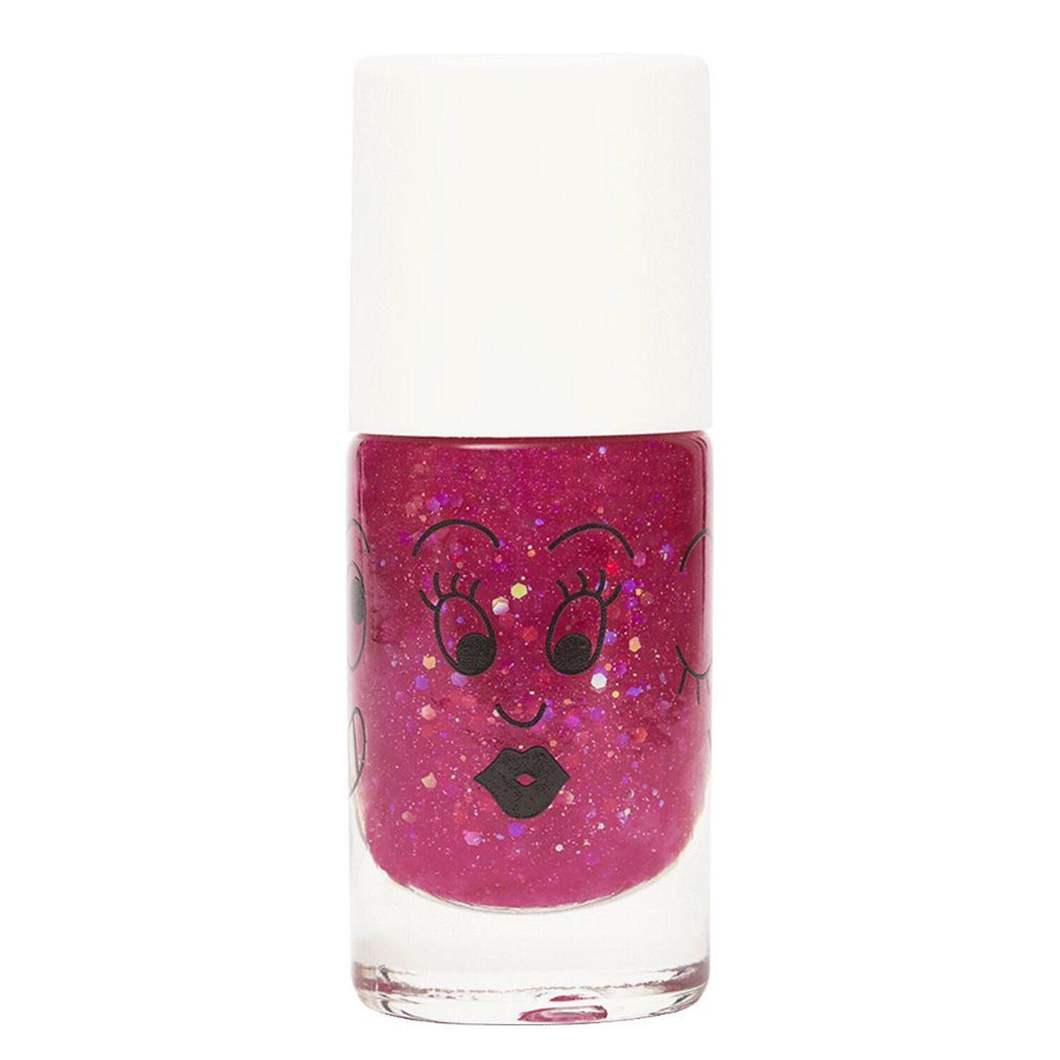 Sheepy - Vernis Enfant Formulé à Base d'Eau - Framboise Transparent Pailleté 8 ml