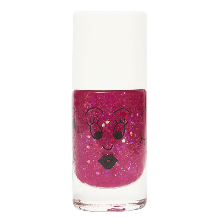 Sheepy - Vernis Enfant Formulé à Base d'Eau - Framboise Transparent Pailleté 8 ml