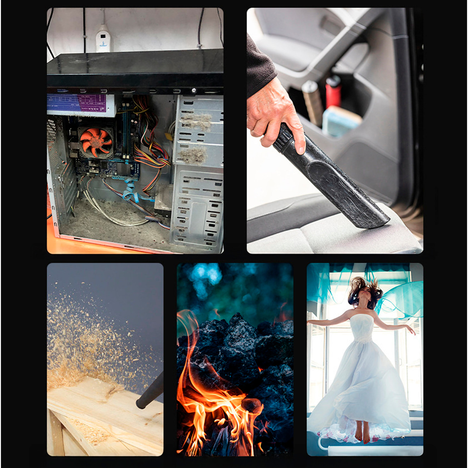 Mini soplador de hojas eléctrico con batería recargable de 6000mAh.