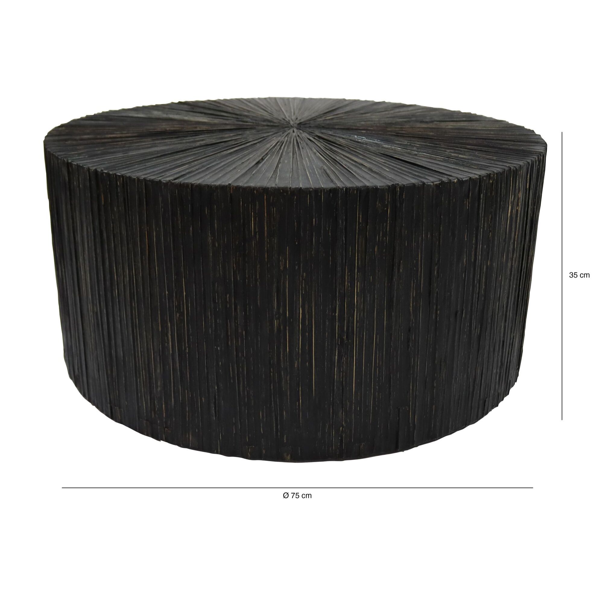 Table basse en bois et feuilles de cocotier TUPAI