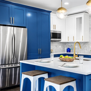 Rouleau adhésif décoratif Vinyle au Mètre - Bleu marine - Sticker Lavable Imperméable Mur Cuisine Meubles