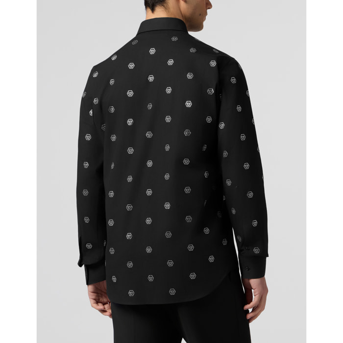 PHILIPP PLEIN Sugar Daddy Cut Shirt Monogram Strass