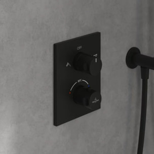 Mitigeur thermostatique encastré 2 voies Universal rectangle Noir mat