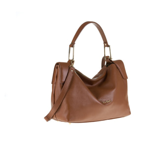 Borsa a spalla da donna Made in Italy - Modello Erisma Lux - 100% pelle - 39.0 x 23.0 x 12.0 cm