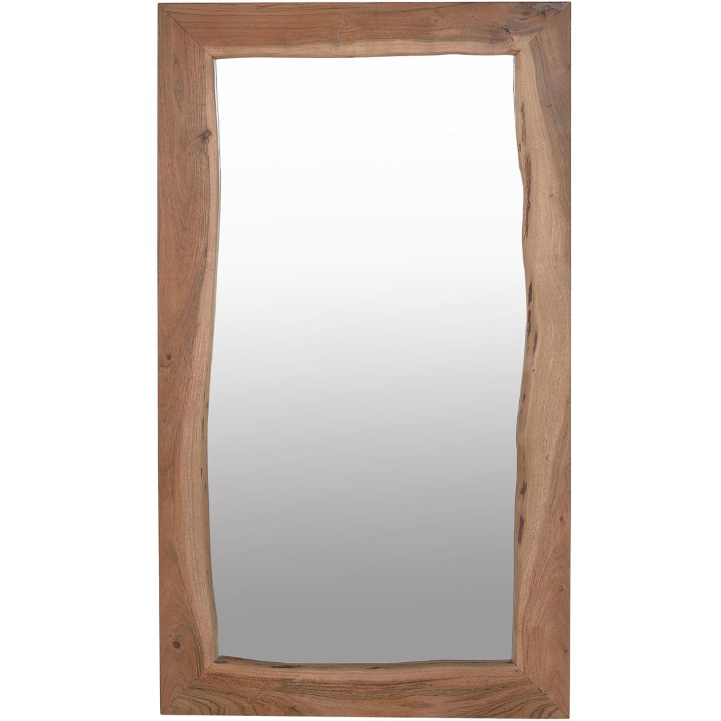 Espejo de Madera de Acacia, Trasera en Mdf 65 Cm Estilo Rústico Moderno