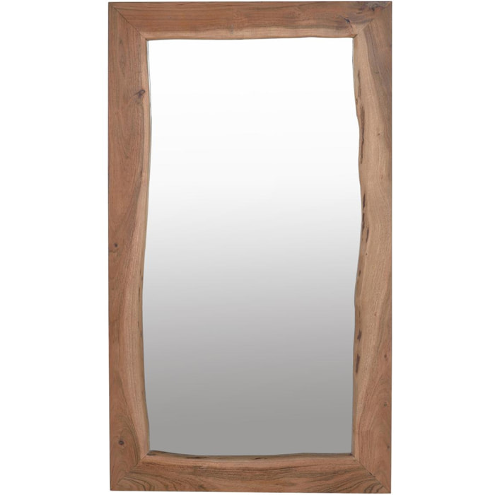 Espejo de Madera de Acacia, Trasera en Mdf 65 Cm Estilo Rústico Moderno