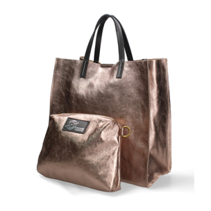Borsa a mano da donna Made in Italy - Modello Ereva - 100% pelle - 34.5 x 32.0 x 17.0 cm