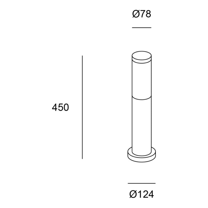 Forlight Koral Baliza Exterior de Jardín Resistente al Agua IP55. Poste de Luz. Lámpara Bolardo de Acero Inoxidable 23W.
