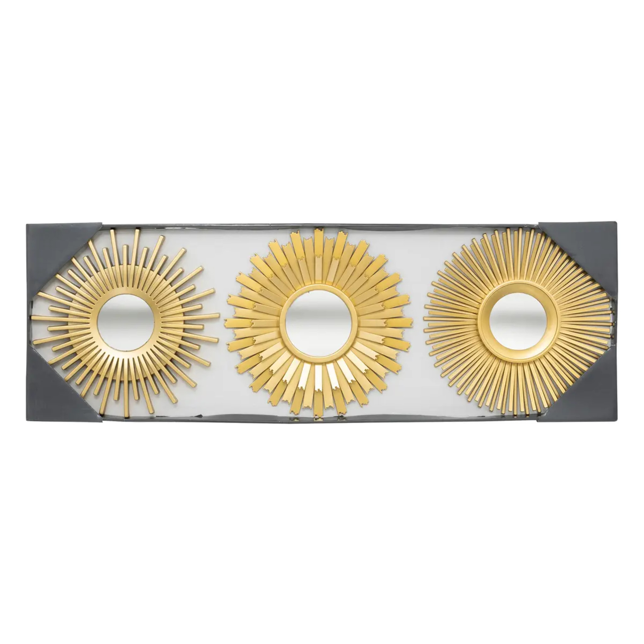 Lot de 3 miroirs "Amed" D25cm or