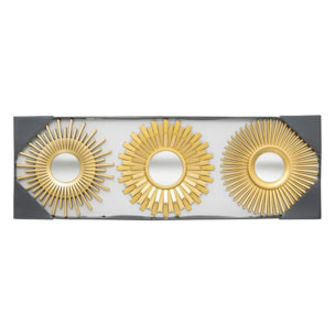 Lot de 3 miroirs "Amed" D25cm or