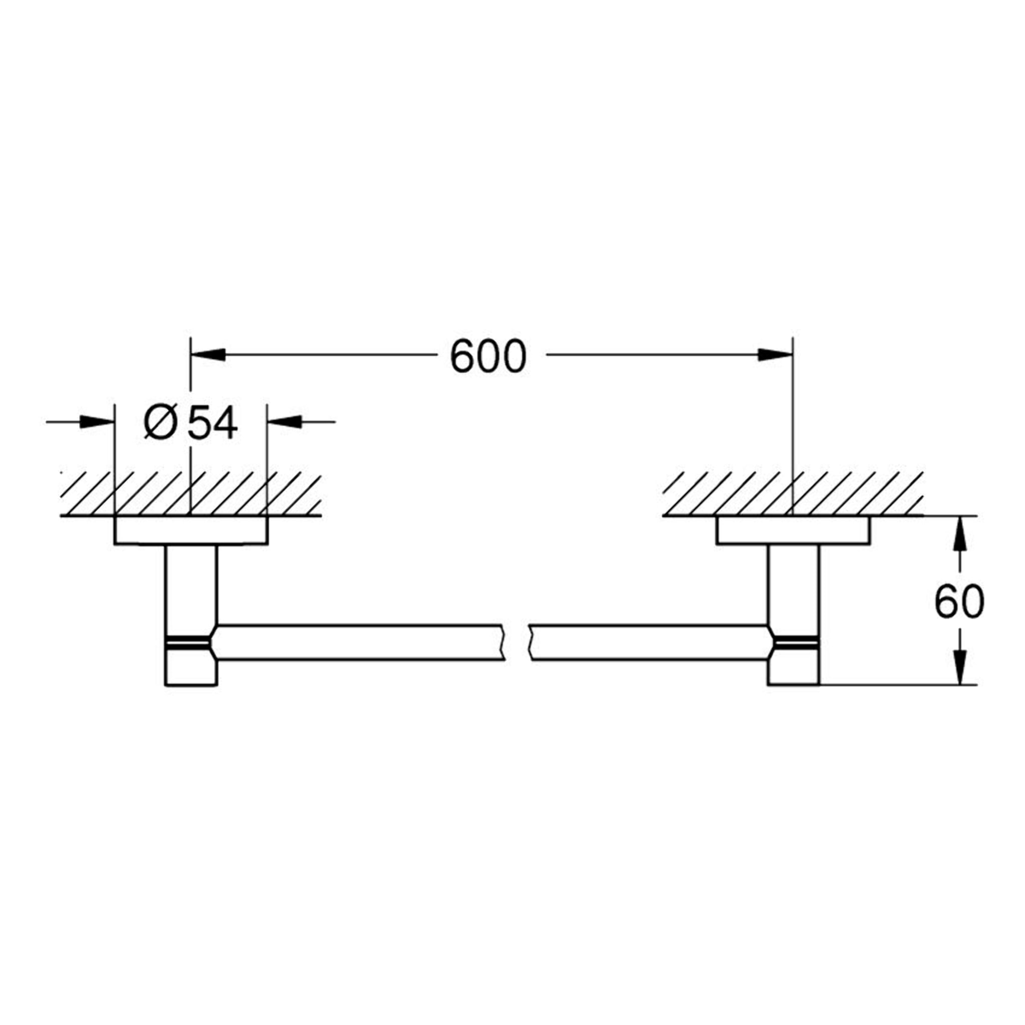 GROHE Barre porte-serviettes 65cm finition Supersteel