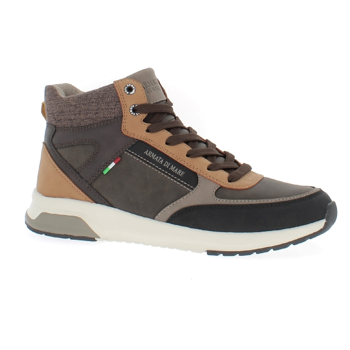 Armata di Mare Scarpe Uomo Stivaletti Casual Stringati con Soletta Rimovibile in Memory Foam AMU W23N417 Dk Brown