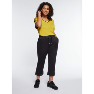 Fiorella Rubino - Pantalones cropped con bordes de tul - Negro