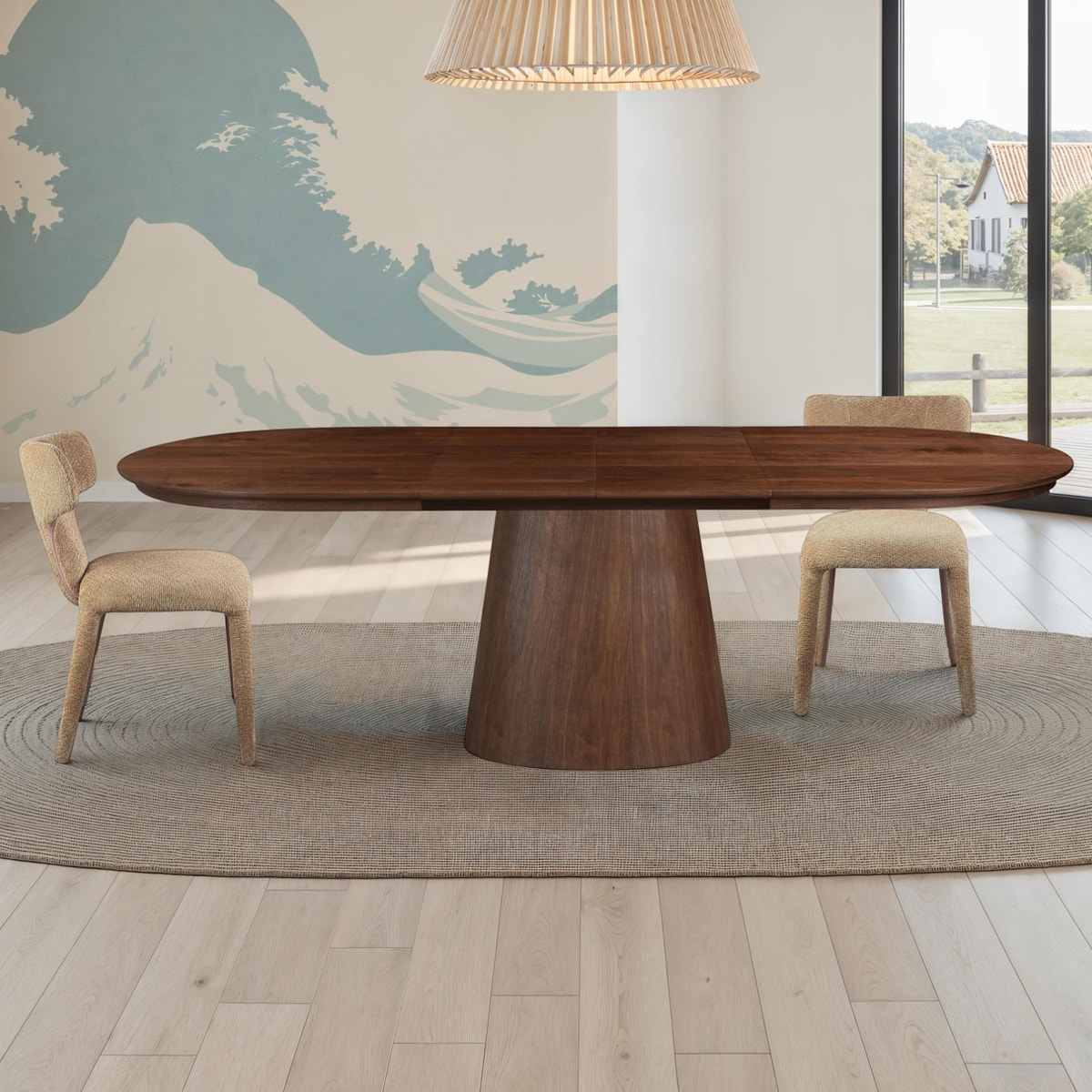 Table à manger extensible Tomasucci RAUMA, en MDF finition noyer, 160/200/240 × 100 × 75,5 cm