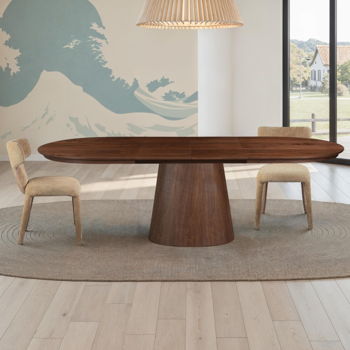 Table à manger extensible Tomasucci RAUMA, en MDF finition noyer, 160/200/240 × 100 × 75,5 cm