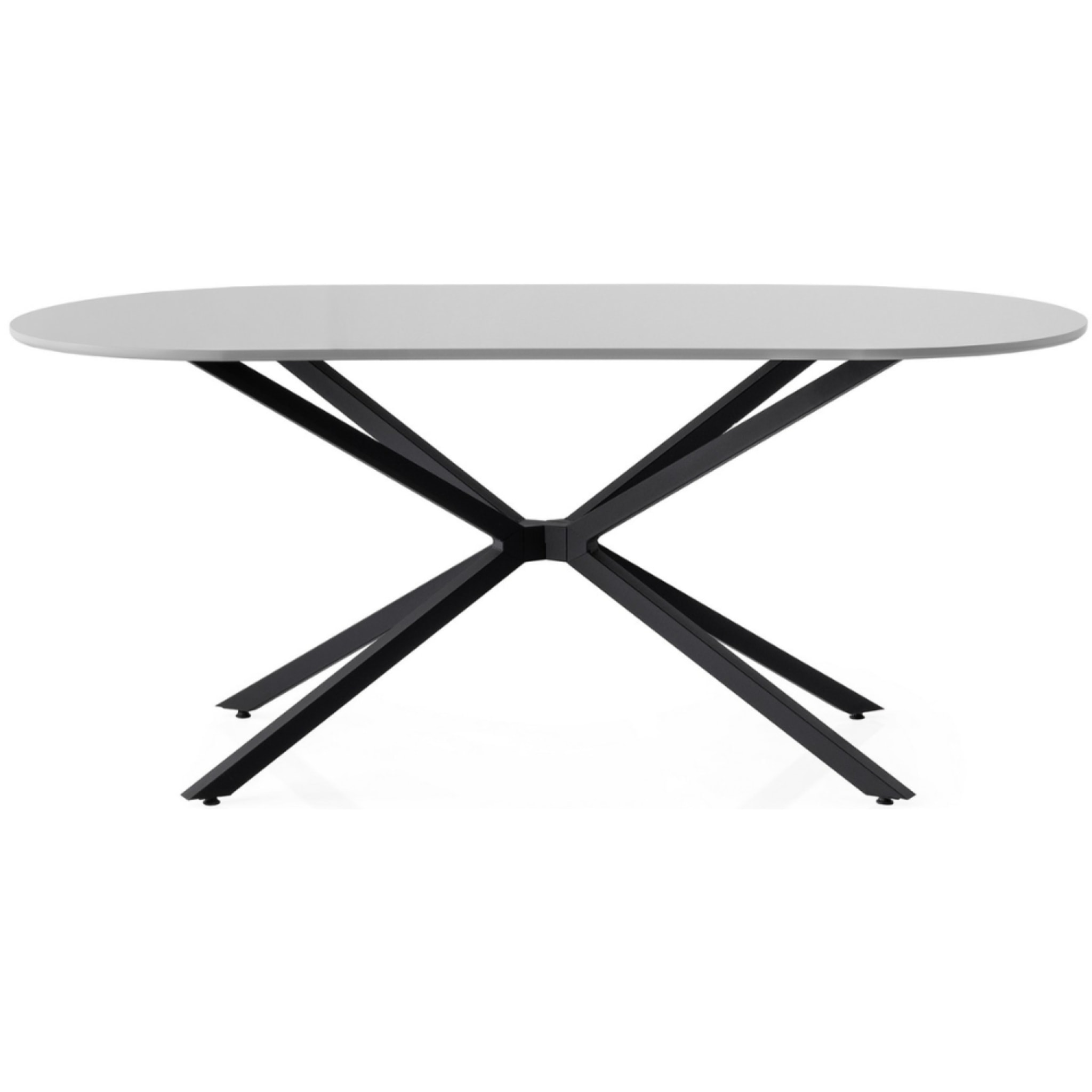 SAPHIA - Table à manger 6 personnes gris et noir 180 cm