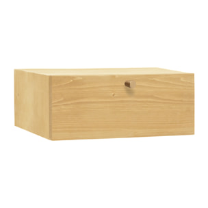 Table de chevet flottante en bois massif avec poignée olive 15x40cm Hauteur: 15 Longueur: 40 Largeur: 25