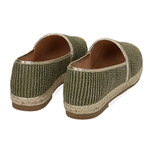 Espadrillas verdi in rafia