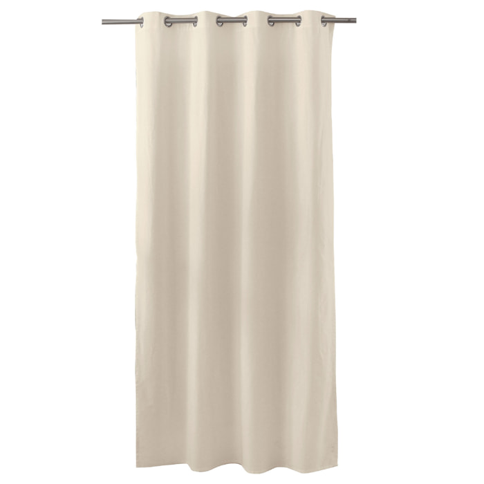 Rideau coloré en pur coton 8 œillets - Ecru