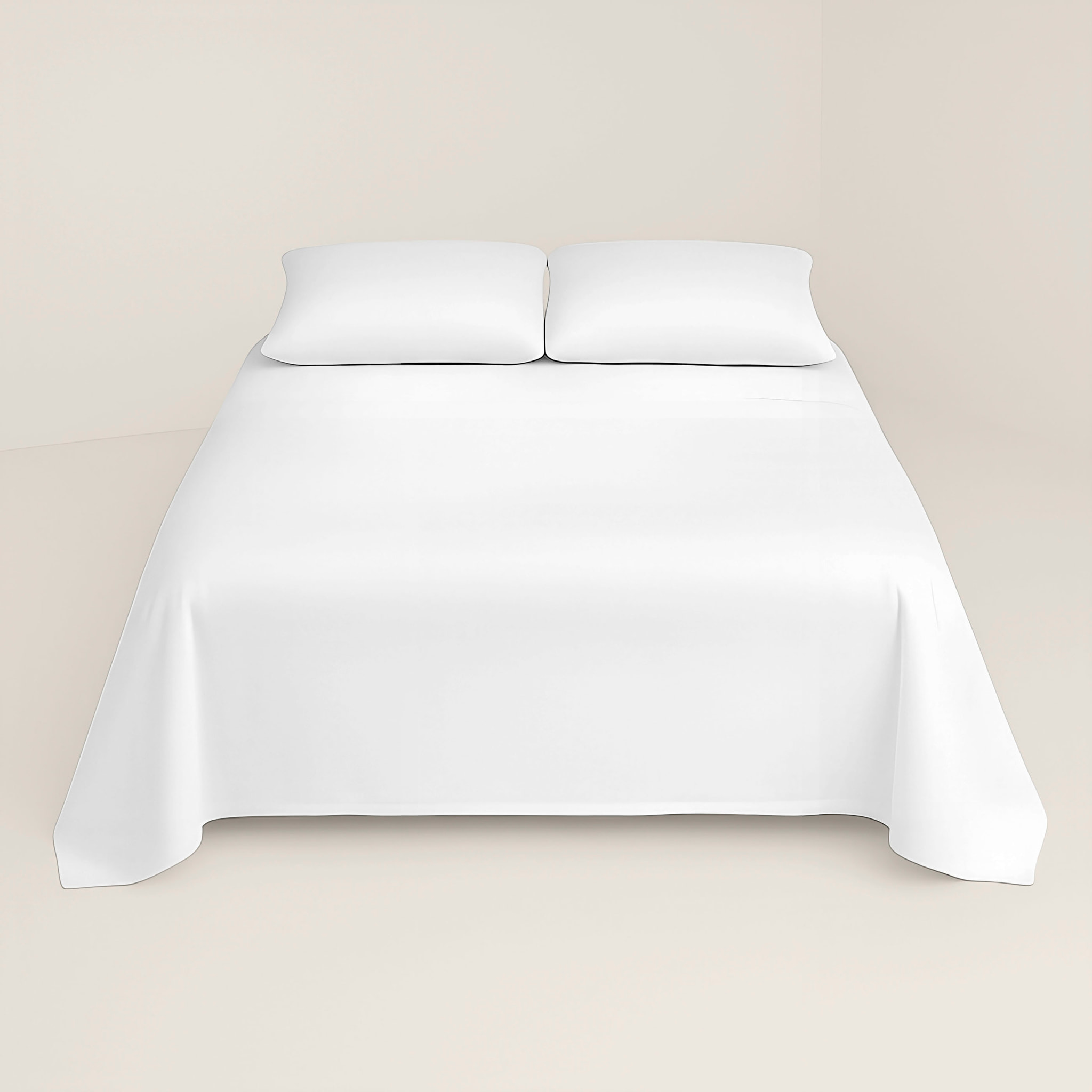 Juego de Sábanas Lisas - 100% Microfibra - Incluye 1 o 2 Fundas de Almohada + 1 Sábana Bajera - Blanco Óptico