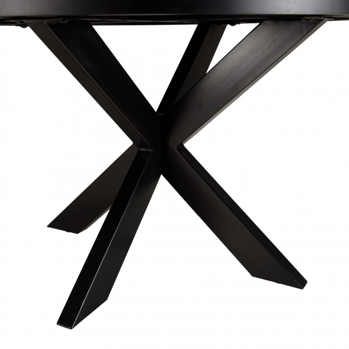 BASILE - Table à manger 120x120cm plateau noir effet pierre