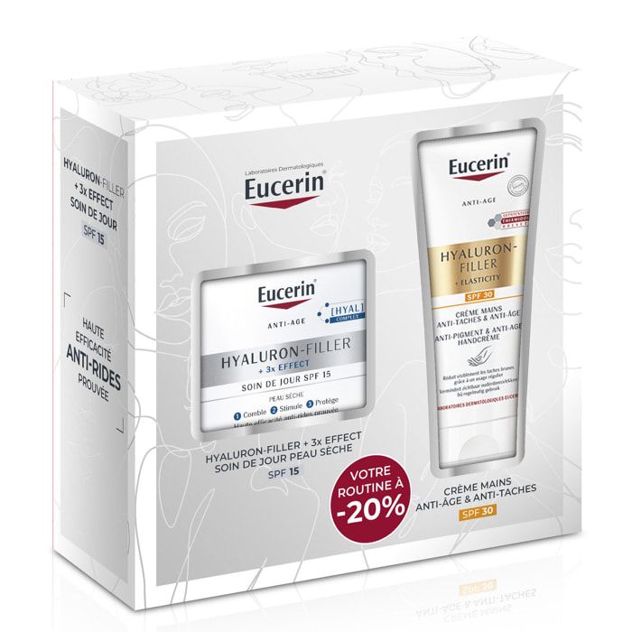 Hyaluron-Filler + 3x Effect & Hyaluron-Filler + Elasticity - Coffret Soin de Jour SPF15 50ml + Crème Mains Anti-Age SPF30 75ml